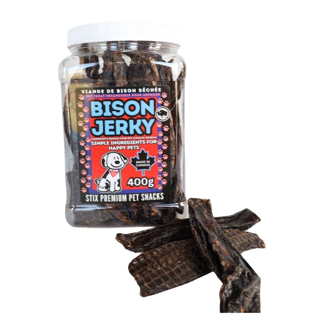 Jar of Bison Jerky pet snacks 