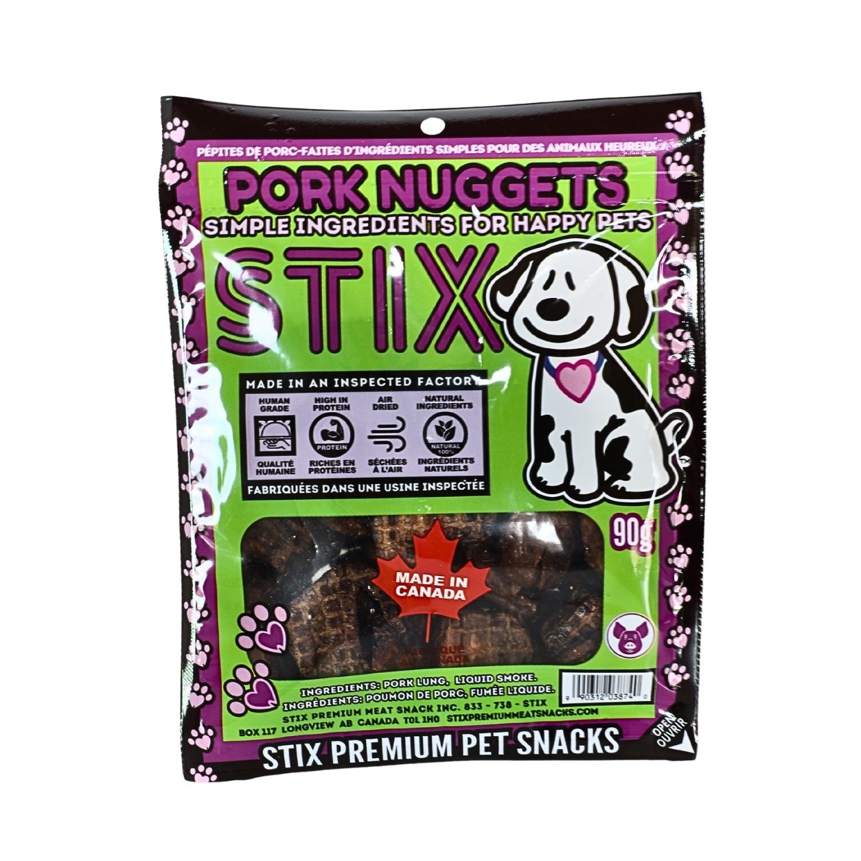 (12) Case of Pork Nuggets Treat Bags